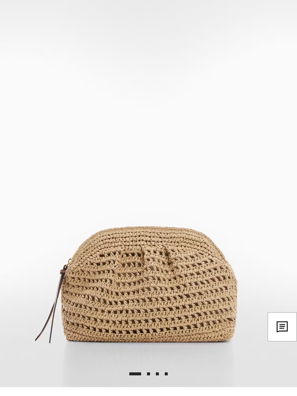 Mango Beige Crochet Straw Clutch - Picture 1 of 4